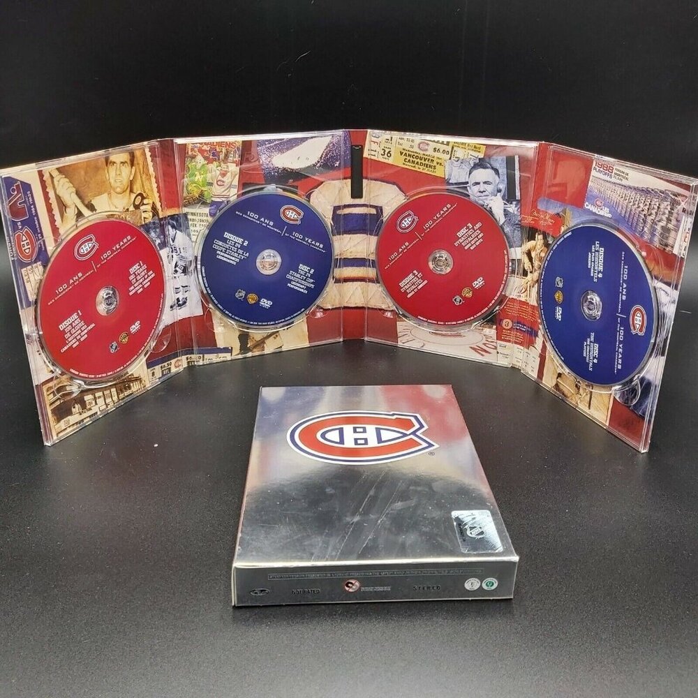 100 Years of Glory of the Montreal Canadiens NHL Unrated 4 DVD Set Warner Bros